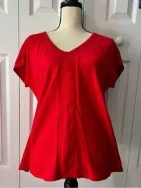 Bold Red Short Sleeve Top